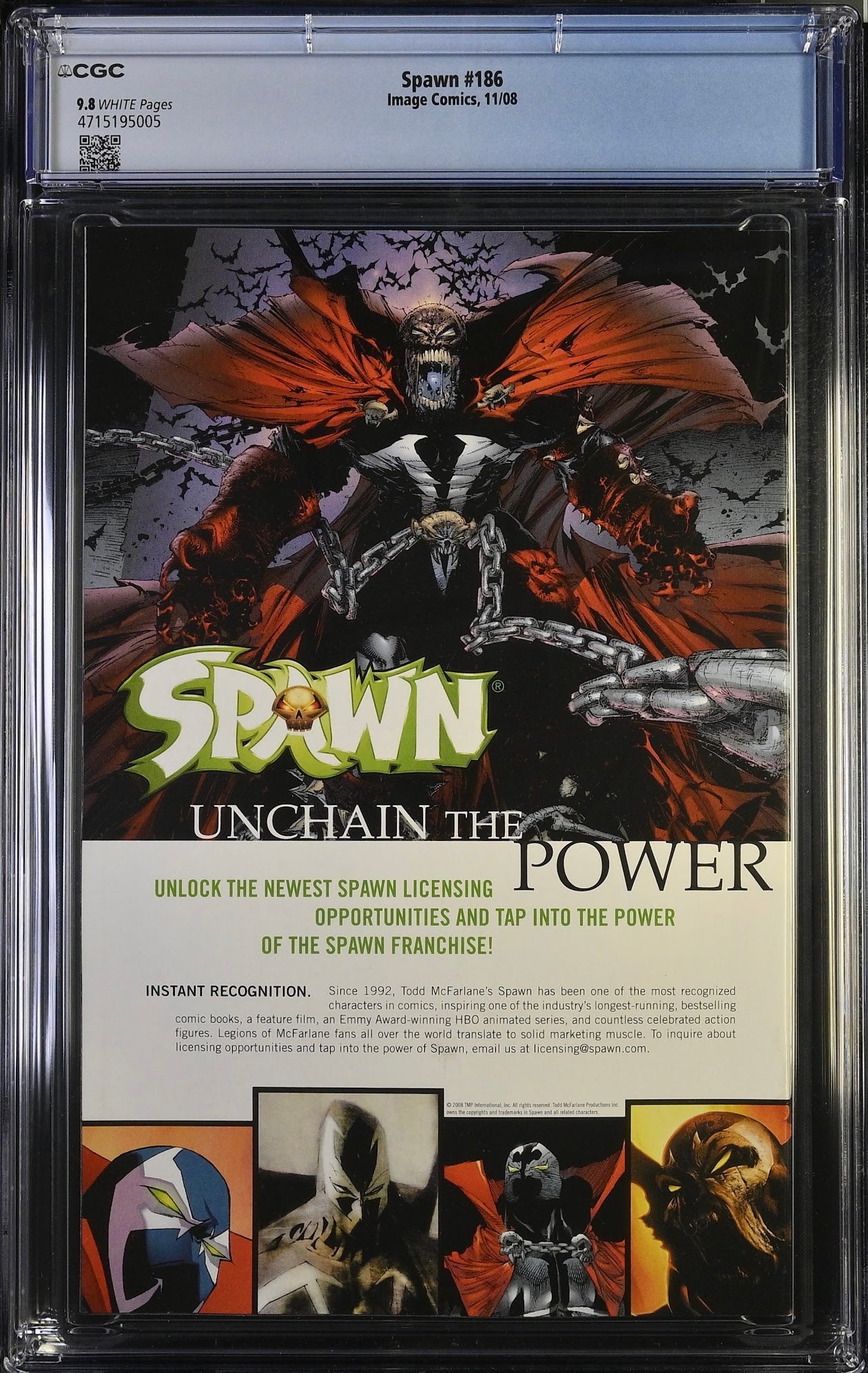 Spawn #186 Cover A Whilce Portacio CGC 9.8