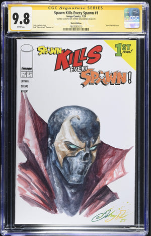 Spawn Kills Every Spawn #1 - CGC 9.8 - Signed by Johnny Desjardins - Original Art