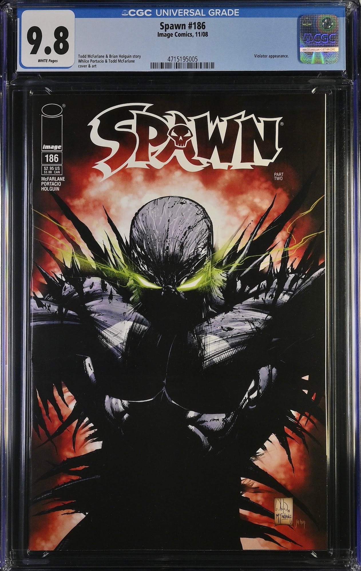Spawn #186 Cover A Whilce Portacio CGC 9.8